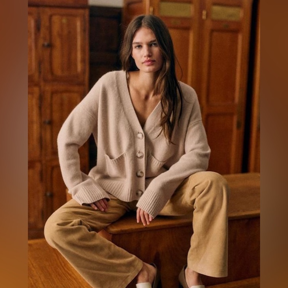 Sezane Jady Cardigan Natural - Size M